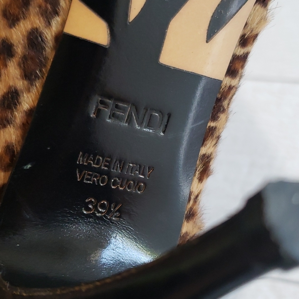 Fendi animal print real hair classic pump stiletto heels 39.5 - Picture 8 of 9